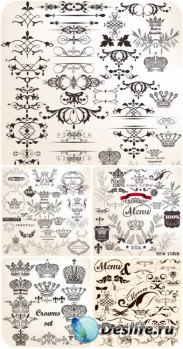      / Vintage decorative elements vector, ornaments