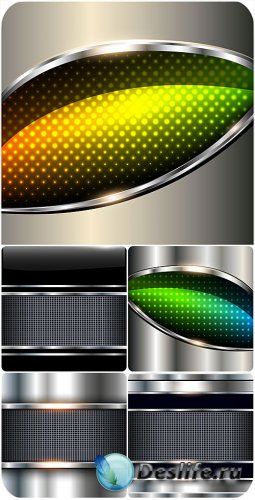      / Metal vector backgrounds with color inserts