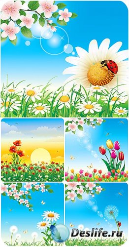    ,  / Natural backgrounds vector, flowers