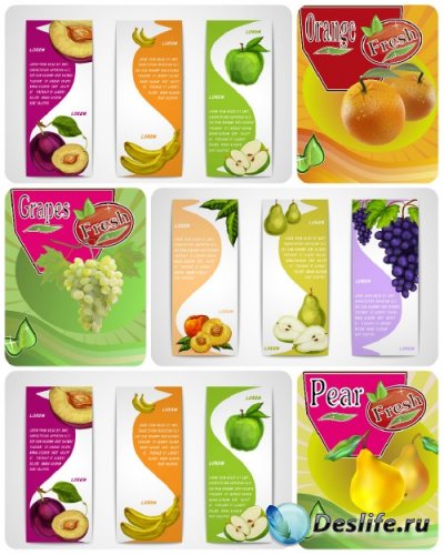 ,       / Fruits, vector backgrounds and banners with fruits