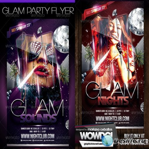 PSD  - Glam Party Template Flyer