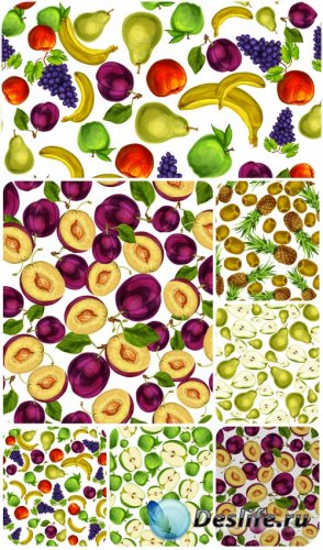     , , , ,  / Backgrounds with fruit in a vector