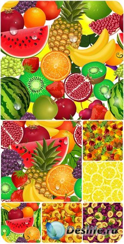       / Vector backgrounds with fruits and berries