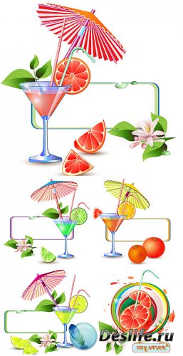   ,    / Fresh citrus juices, drinks vector