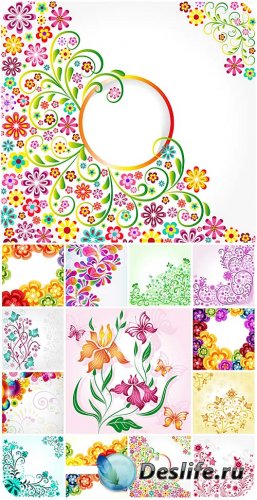 ,       / Flowers, vector backgrounds wit ...