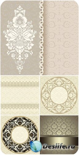  ,     / Vintage ornaments, vector backgrounds with patterns