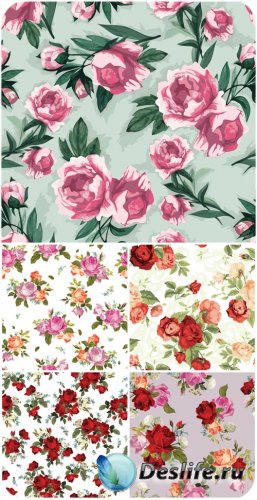 ,     / Vector background with roses, floral backgrounds