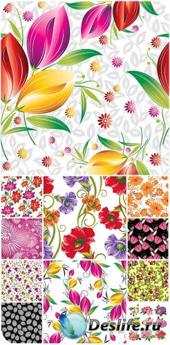  ,    / Floral backgrounds, flower vector