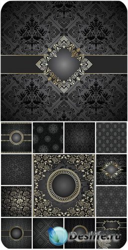   ,    / Backgrounds with ornaments, gold ornaments vector