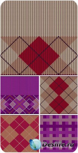     / Knitted checkered texture vector