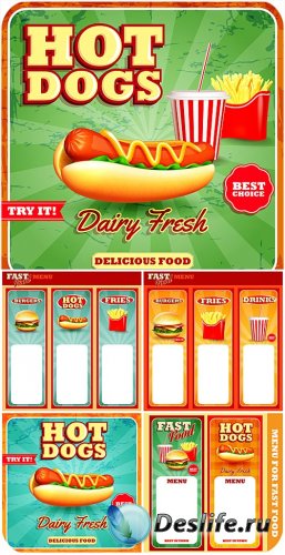   ,   / Fast food menu, hot dog