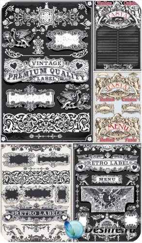    ,  / Vintage labels vector, ornaments