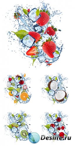          / Fruits and berries in a spray of water - Stock photo