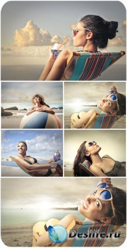 , ,  / Girl, sea, summer - Stock Photo