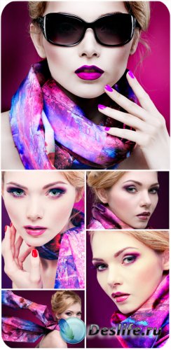      / Fashionable girl with bright makeup - Stock Photo