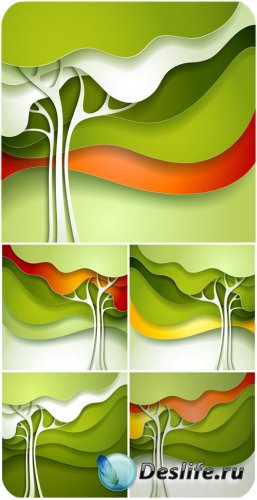    ,  / Vector backgrounds with trees, abs ...