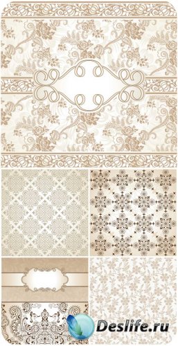   ,     / Backgrounds with patterns, floral ornaments vector