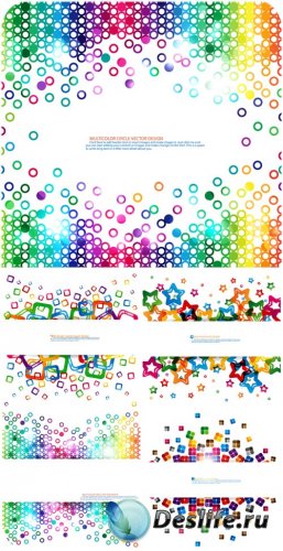      / Vector backgrounds with multicolored placers