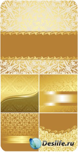       / Gold vector backgrounds with vintage patterns