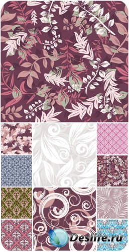     ,   / Vector backgrounds with floral patterns, vintage ornaments