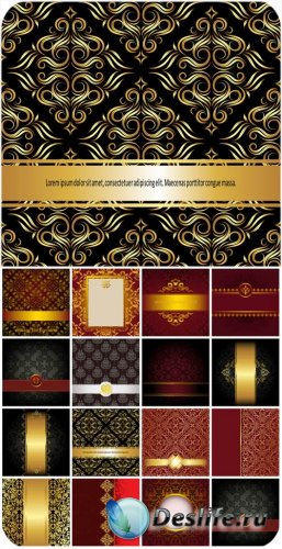    ,     / Vintage backgrounds in vector backgrounds with gold patterns