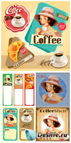 ,   ,  / Coffee, vector menu labels
