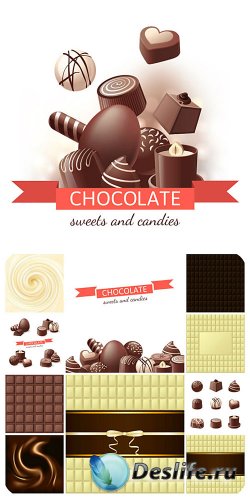 , ,   / Chocolate, sweets, vector backgrounds