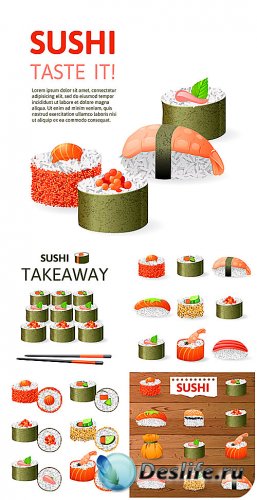 ,   / Sushi, sushi delivery - vector