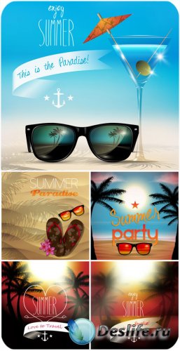    ,   / Summer backgrounds vector, seascap ...