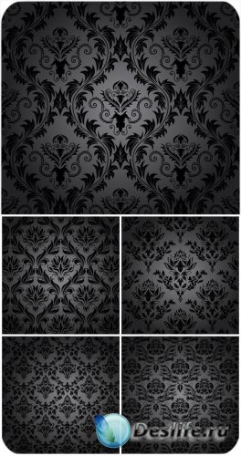       / Black vector backgrounds with vintage patterns