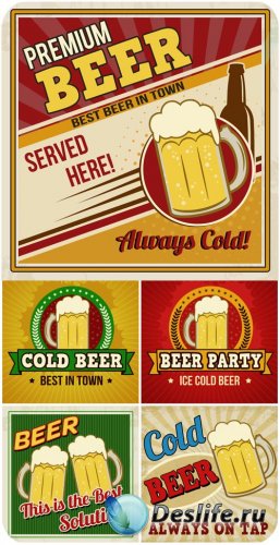       / Retro backgrounds with beer vector