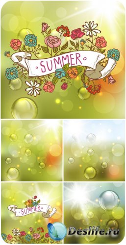      / Summer vector background with flowers