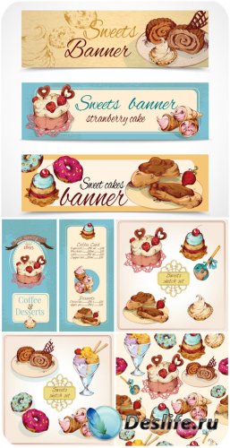 ,      / Sweets, cakes and pastries vector