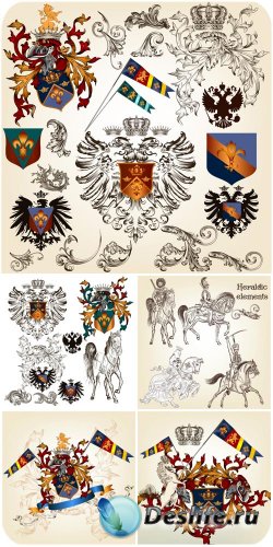    , ,  / Heraldic elements vector, coat of arms, ornaments