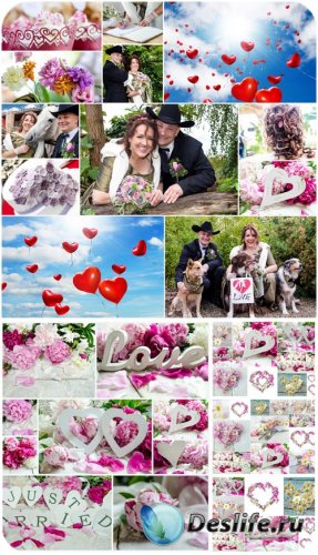  ,   ,  / Wedding collages, bride and groom, flowers