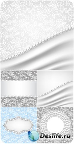       / Vector backgrounds with patterns and pearls