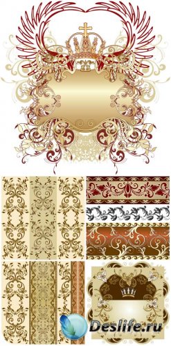  ,     / Golden patterns, heraldic elements vector