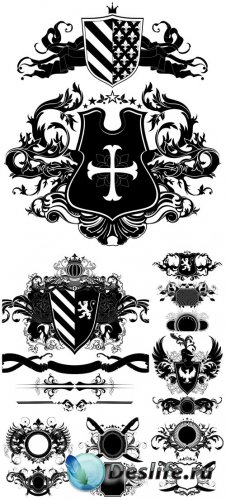    ,  / Heraldic elements vector, coat of arms