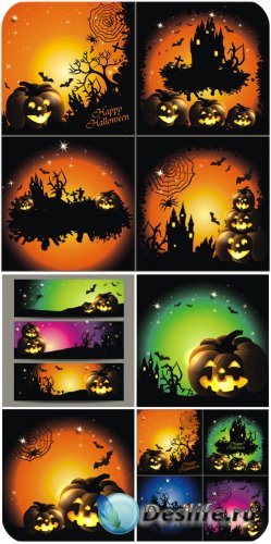 ,      / Halloween vector festive background with pumpkin