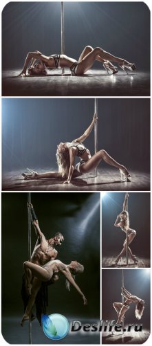  ,  / Striptease girl on a pole - Stock Photo