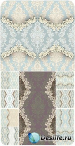     ,   / Vintage texture with blue ornaments, vector backgrounds