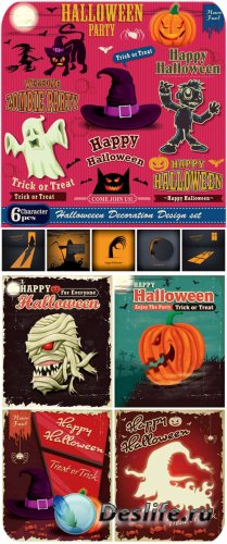 ,    / Halloween vintage vector backgrounds