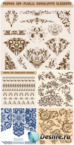      / Floral decorative elements, ornaments vector