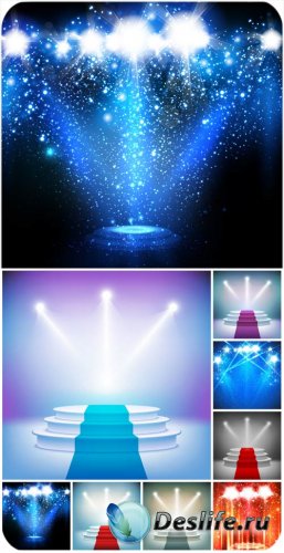   ,   / Stage with spotlights shining backgrou ...