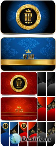  ,      / VIP cards, blue and red banners vector