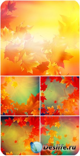       / Autumn vector background with yellow leaves #2