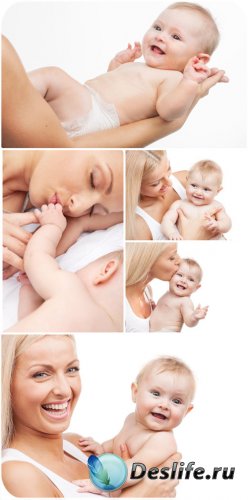      / Happy woman with a small child - Stock Photo