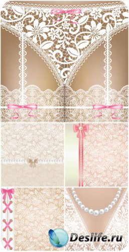     / Vector background with lace