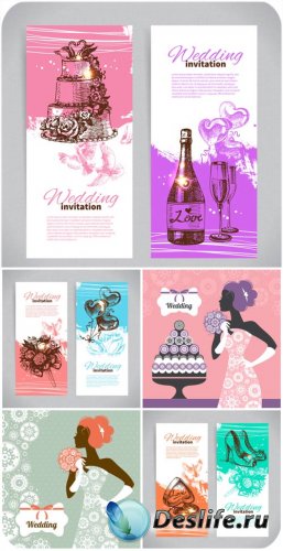  ,      / Wedding invitations, banners and backgrounds vector