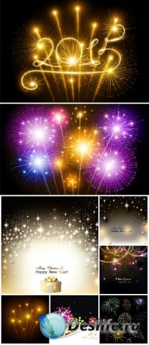   2015,  / Vector backgrounds 2015, fireworks